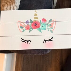 Hobby Lobby Unicorn Art with Floral Design